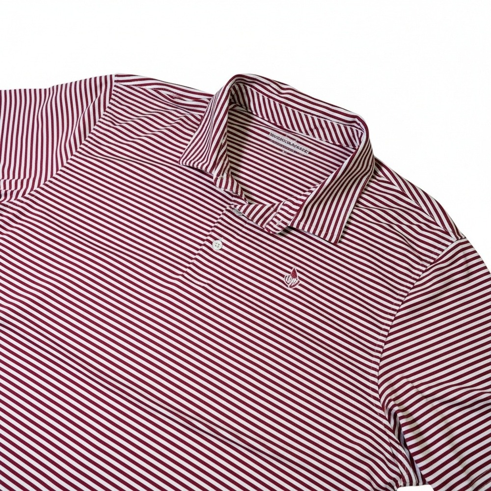 Vineyard Vines Polo Shirt Red White Stripe XL - Picture 4 of 8
